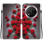 For Honor X9c Crystal Texture Colored Drawing Leather Phone Case(Red Roses)