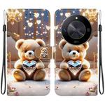 For Honor X9b / Magic6 Lite 5G / X50 / X50 Pro Crystal Texture Colored Drawing Leather Phone Case(Diamond Bear)