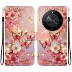 For Honor X9b / Magic6 Lite 5G / X50 / X50 Pro Crystal Texture Colored Drawing Leather Phone Case(Lantern Butterflies)