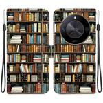 For Honor X9b / Magic6 Lite 5G / X50 / X50 Pro Crystal Texture Colored Drawing Leather Phone Case(Bookshelf)
