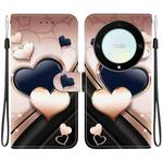 For Honor X9a Crystal Texture Colored Drawing Leather Phone Case(Love Heart)
