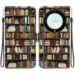 For Honor X9a Crystal Texture Colored Drawing Leather Phone Case(Bookshelf)
