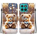 For Honor X8c 4G Crystal Texture Colored Drawing Leather Phone Case(Diamond Bear)