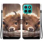 For Honor X8c 4G Crystal Texture Colored Drawing Leather Phone Case(Calf)