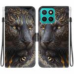 For Honor X8c 4G Crystal Texture Colored Drawing Leather Phone Case(Black Gold Lion)