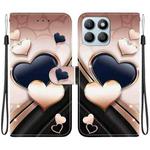 For Honor X8b Crystal Texture Colored Drawing Leather Phone Case(Love Heart)