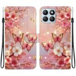 For Honor X8b Crystal Texture Colored Drawing Leather Phone Case(Lantern Butterflies)