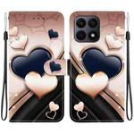 For Honor X8a Crystal Texture Colored Drawing Leather Phone Case(Love Heart)