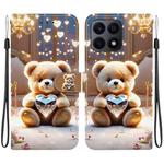 For Honor X8a Crystal Texture Colored Drawing Leather Phone Case(Diamond Bear)