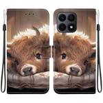 For Honor X8a Crystal Texture Colored Drawing Leather Phone Case(Calf)