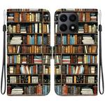 For Honor X8a Crystal Texture Colored Drawing Leather Phone Case(Bookshelf)