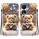 For Honor X7b / Play 50 Plus Crystal Texture Colored Drawing Leather Phone Case(Diamond Bear)