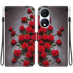 For Honor X7b / Play 50 Plus Crystal Texture Colored Drawing Leather Phone Case(Red Roses)