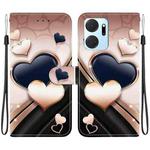 For Honor X7a Crystal Texture Colored Drawing Leather Phone Case(Love Heart)