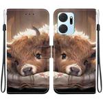 For Honor X7a Crystal Texture Colored Drawing Leather Phone Case(Calf)