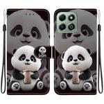For Honor X6b 4G Crystal Texture Colored Drawing Leather Phone Case(Milk Tea Bear)