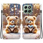 For Honor X6b 4G Crystal Texture Colored Drawing Leather Phone Case(Diamond Bear)
