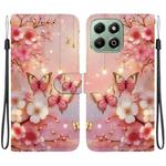 For Honor X6b 4G Crystal Texture Colored Drawing Leather Phone Case(Lantern Butterflies)