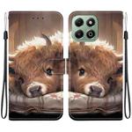 For Honor X6b 4G Crystal Texture Colored Drawing Leather Phone Case(Calf)