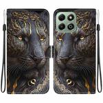 For Honor X6b 4G Crystal Texture Colored Drawing Leather Phone Case(Black Gold Lion)