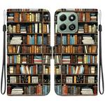 For Honor X6b 4G Crystal Texture Colored Drawing Leather Phone Case(Bookshelf)