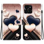 For Honor X6a Crystal Texture Colored Drawing Leather Phone Case(Love Heart)