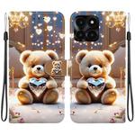 For Honor X6a Crystal Texture Colored Drawing Leather Phone Case(Diamond Bear)