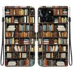 For Honor X6a Crystal Texture Colored Drawing Leather Phone Case(Bookshelf)