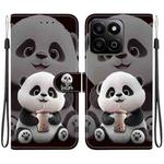 For Honor Play 60 Plus / 200 Smart / Play9T 5G Crystal Texture Colored Drawing Leather Phone Case(Milk Tea Bear)