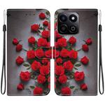 For Honor Play 60 Plus / 200 Smart / Play9T 5G Crystal Texture Colored Drawing Leather Phone Case(Red Roses)