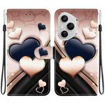 For Honor 400 Pro Global 160.8mm Crystal Texture Colored Drawing Leather Phone Case(Love Heart)