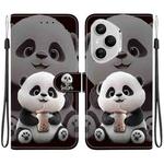 For Honor 400 Pro Global 160.8mm Crystal Texture Colored Drawing Leather Phone Case(Milk Tea Bear)