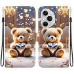 For Honor 400 Pro Global 160.8mm Crystal Texture Colored Drawing Leather Phone Case(Diamond Bear)