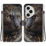 For Honor 400 Pro Global 160.8mm Crystal Texture Colored Drawing Leather Phone Case(Black Gold Lion)
