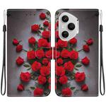 For Honor 400 Pro Global 160.8mm Crystal Texture Colored Drawing Leather Phone Case(Red Roses)