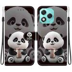 For Honor 400 Lite Global Crystal Texture Colored Drawing Leather Phone Case(Milk Tea Bear)