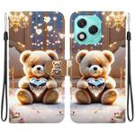 For Honor 400 Lite Global Crystal Texture Colored Drawing Leather Phone Case(Diamond Bear)
