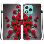 For Honor 400 Lite Global Crystal Texture Colored Drawing Leather Phone Case(Red Roses)