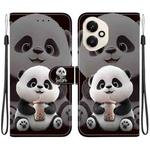 For Honor 400 Global 156.5mm Crystal Texture Colored Drawing Leather Phone Case(Milk Tea Bear)