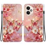 For Honor 400 Global 156.5mm Crystal Texture Colored Drawing Leather Phone Case(Lantern Butterflies)