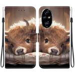 For Honor 200 Pro Crystal Texture Colored Drawing Leather Phone Case(Calf)