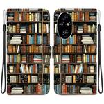 For Honor 200 Pro Crystal Texture Colored Drawing Leather Phone Case(Bookshelf)