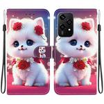 For Honor 200 Lite Global Crystal Texture Colored Drawing Leather Phone Case(Rose Cat)