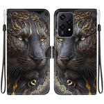 For Honor 200 Lite Global Crystal Texture Colored Drawing Leather Phone Case(Black Gold Lion)