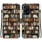 For Honor 200 Lite Global Crystal Texture Colored Drawing Leather Phone Case(Bookshelf)