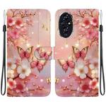 For Honor 200 Crystal Texture Colored Drawing Leather Phone Case(Lantern Butterflies)