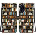 For Honor 200 Crystal Texture Colored Drawing Leather Phone Case(Bookshelf)