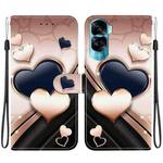 For Honor 90 Lite Crystal Texture Colored Drawing Leather Phone Case(Love Heart)