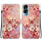 For Honor 90 Lite Crystal Texture Colored Drawing Leather Phone Case(Lantern Butterflies)