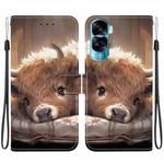 For Honor 90 Lite Crystal Texture Colored Drawing Leather Phone Case(Calf)